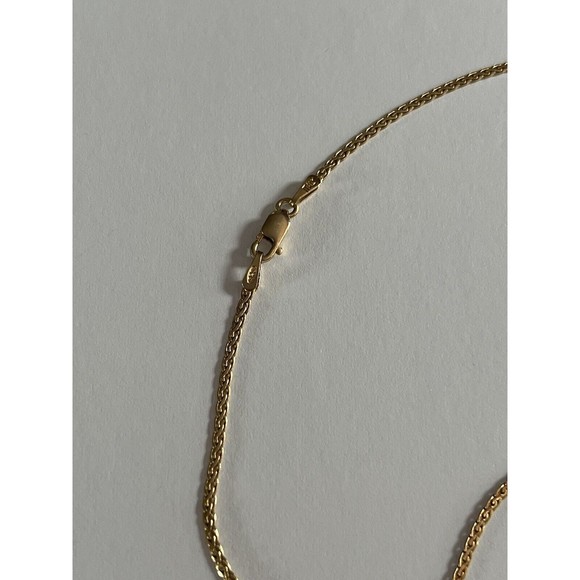 Vermeil Sterling Silver  .10ctw Diamond Flat V Wheat Necklace 16.5” 8.38G - Picture 15 of 16